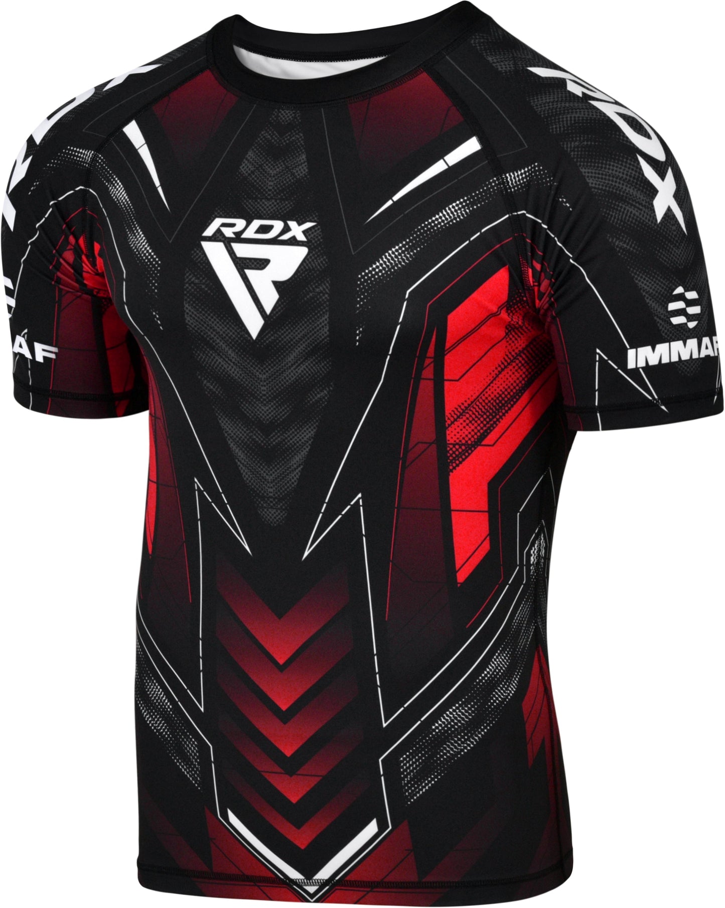 RDX IMMAF Approved Half Sleeves Compression Shirt Red