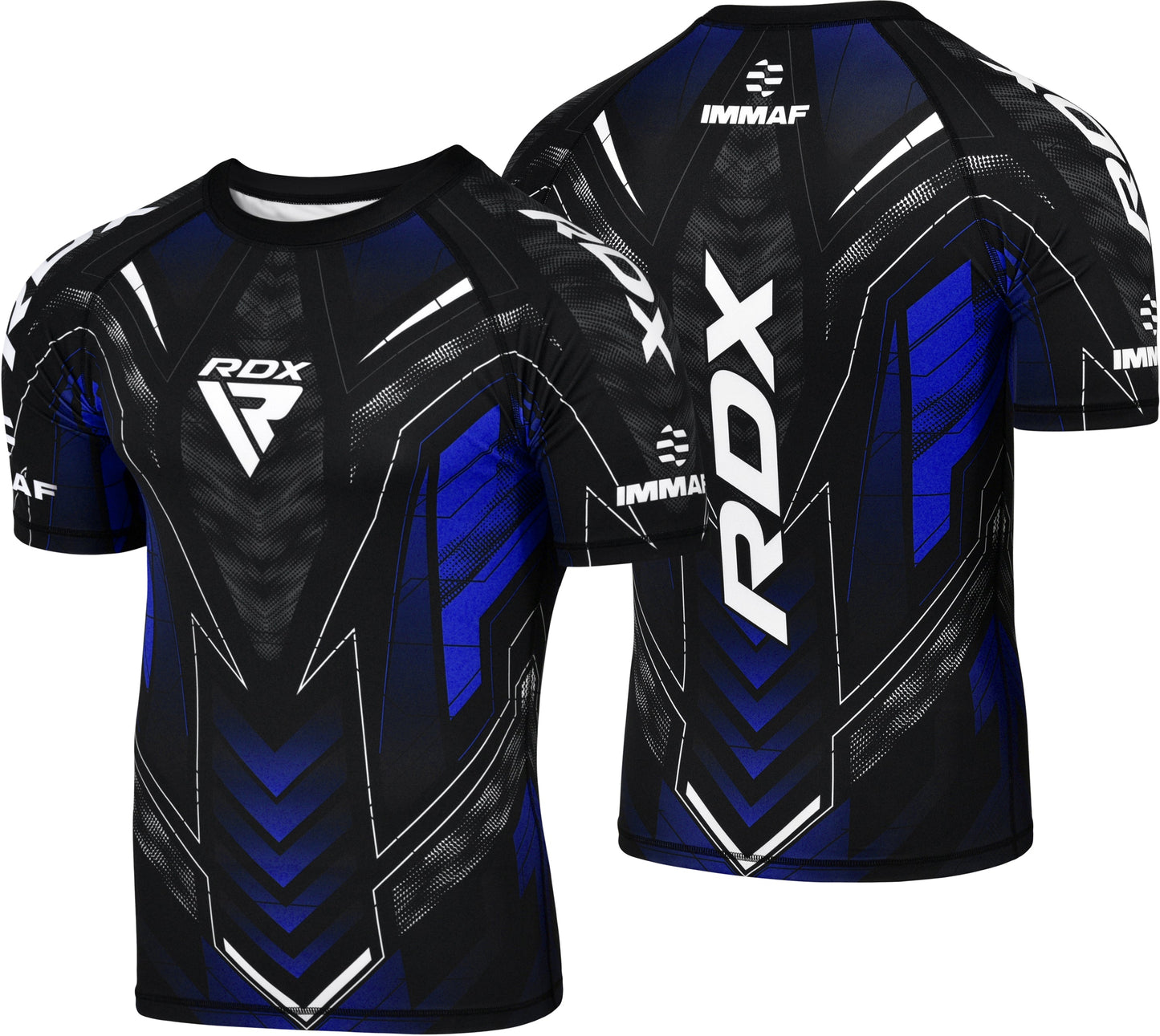 RDX IMMAF Approved Half Sleeves Compression Shirt Blue