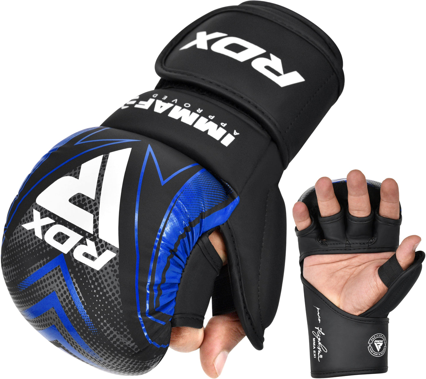 RDX GRAPPLING GLOVES SHOOTER IMMAF-1 Blue