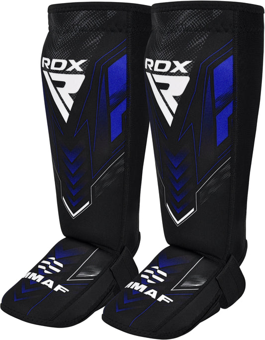 RDX IMMAF Approved Neoprene Shin Instep Guards Blue