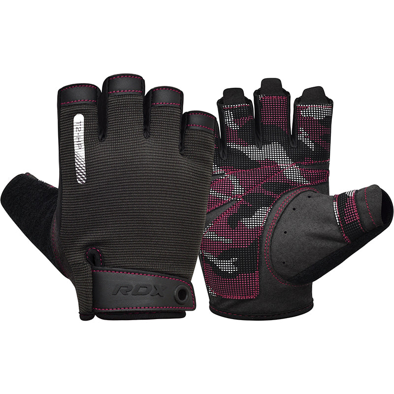 RDX T2 Weightlifting Half Finger Gym Gloves PINK